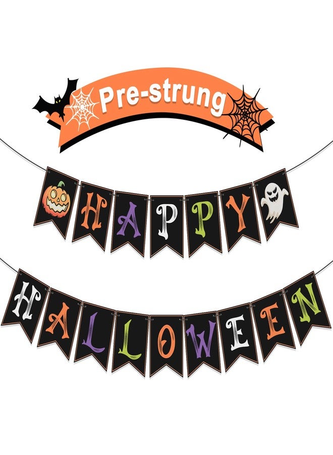 Yoshiky Happy Halloween Banner Decorations - Happy Halloween Sign & Party Decorations for Indoor/Outdoor - Hanging Party Favors & Backdrop Garland for Outside Inside - Image 1